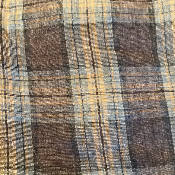 Hiltl Mens Gray Charcoal Tan Plaid Shorts / Flat Front Panel / Size 34 - Picture 10 of 16